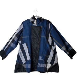 Dorman Blue, Black & Gray Plaid Hooded Swing Parka Sz XL